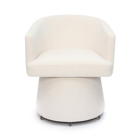 Kristen Rolling Desk Chair in Black base with hidden rolling wheels