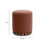 Detail of rounded lower rim and wood ball feet of Dex stool