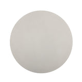 Margot round concrete table arranged with seating for four to six guests