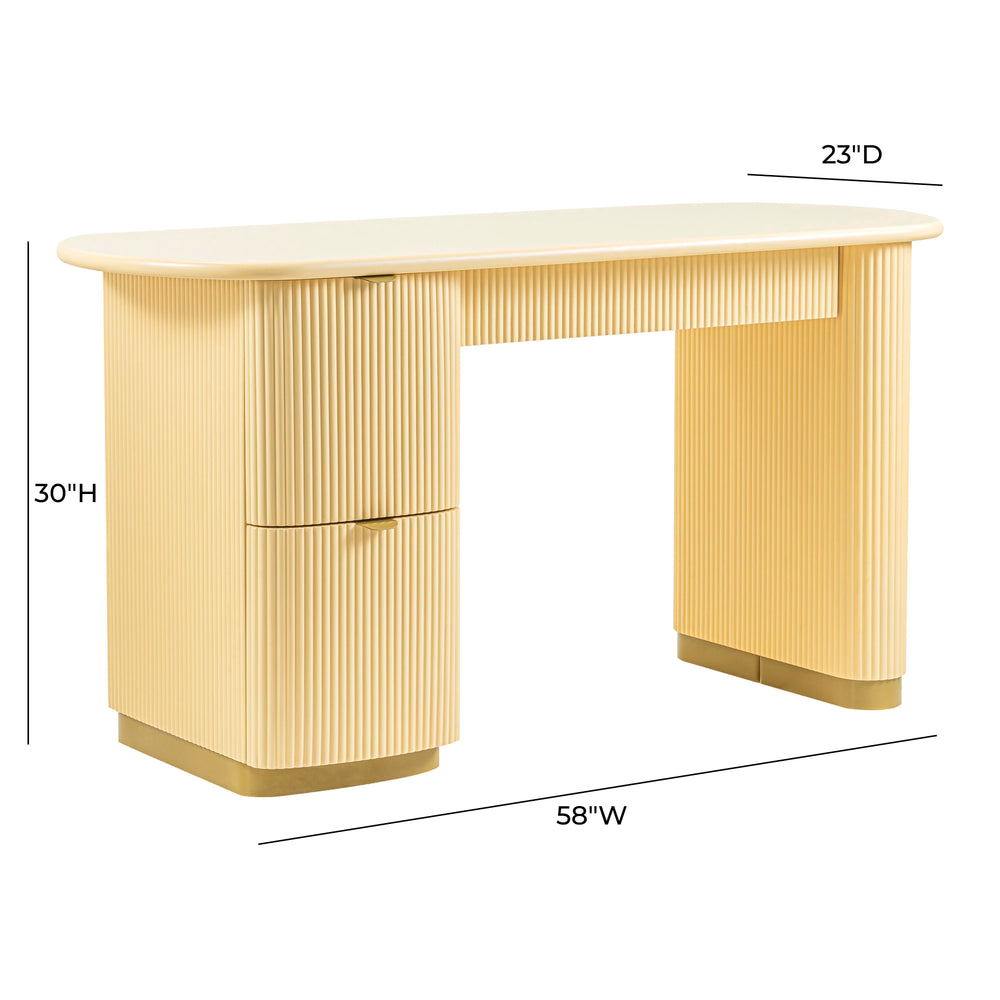 Francesca 58" 3-Drawer Desk dimensions