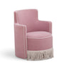 Passe Tasseled Velvet Swivel Accent Chair in Pink front view