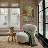 Front elevation of the Pucker Accent Chair in textured vegan shearling upholstery