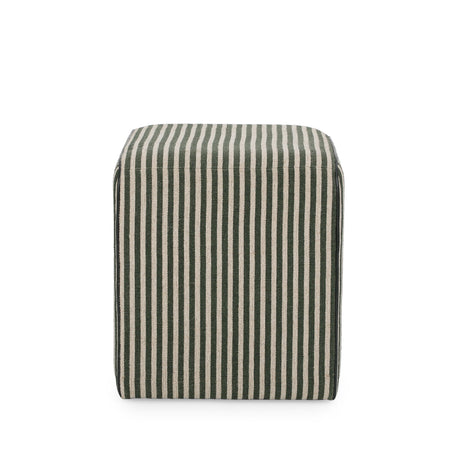 Overhead angle of Byron Square Cotton Jute Ottoman woven fabric top