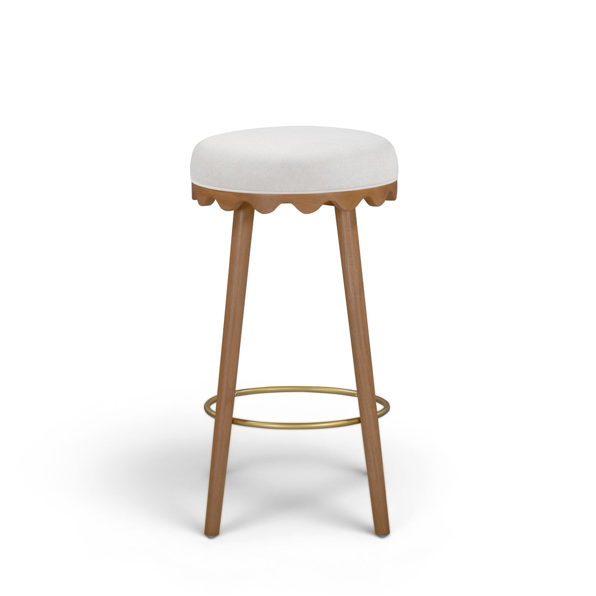 Oodle Performance Vegan Mohair Bar and Counter Stool counter height placement next to marble counter