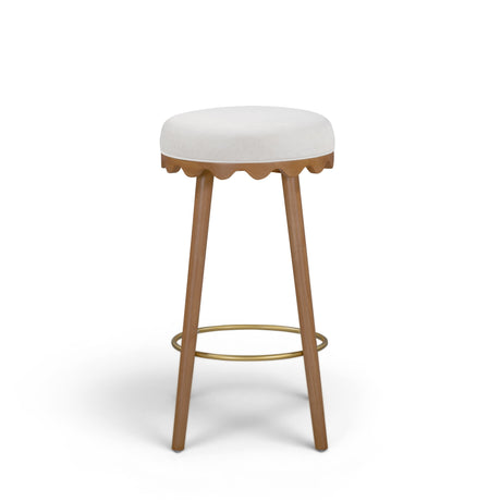 Oodle Performance Vegan Mohair Bar and Counter Stool counter height placement next to marble counter