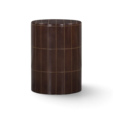 Tatiana faux ceramic concrete side table in modern sunroom