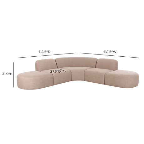 Contemporary hospitality lounge featuring the FOAK Gorge 5-Piece Euro Sectional