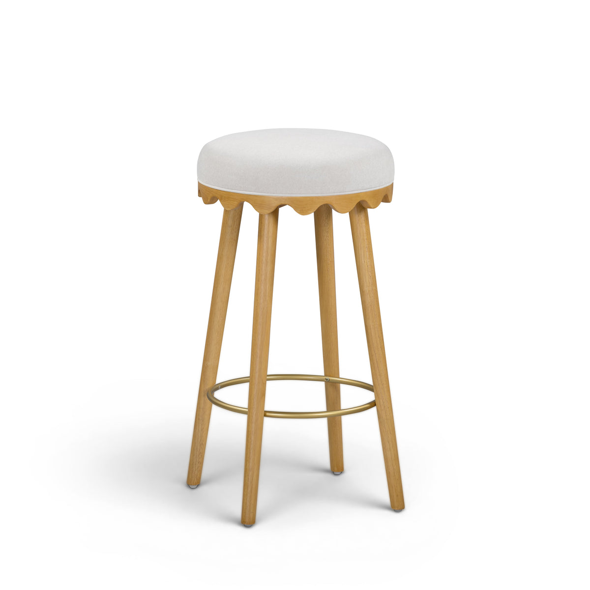 Oodle Performance Vegan Mohair Bar and Counter Stool three quarter angle view