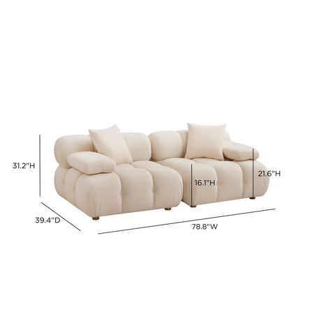 Calliope 79" Modular Loveseat - View 34