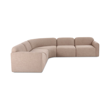 Side perspective of the modular sectional showcasing low-profile silhouette and armrests