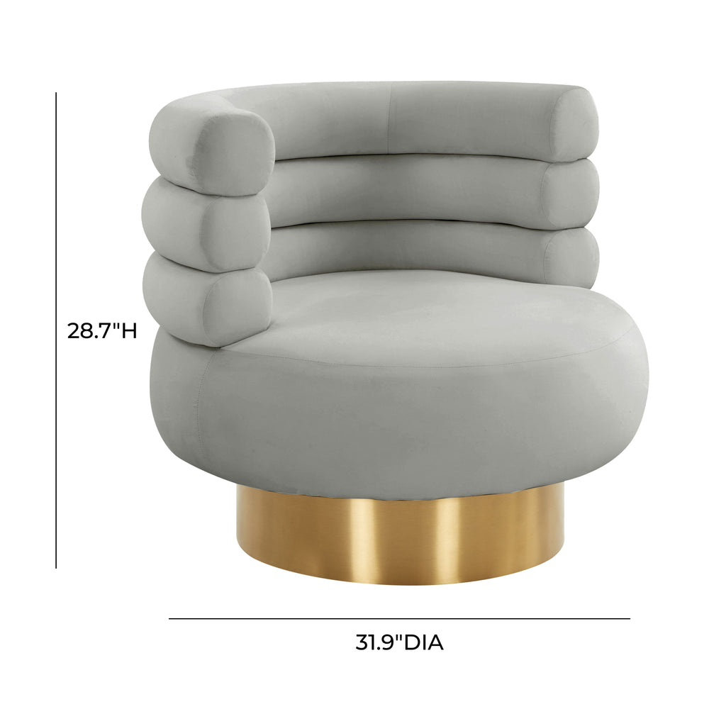 Naomi Velvet Swivel Chair dimensions