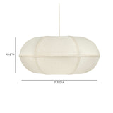 Architectural styling shot of the Josephine oblong fabric pendant light in a minimalist Japandi living room