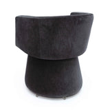 Kristen Rolling Desk Chair in Black chenille front view