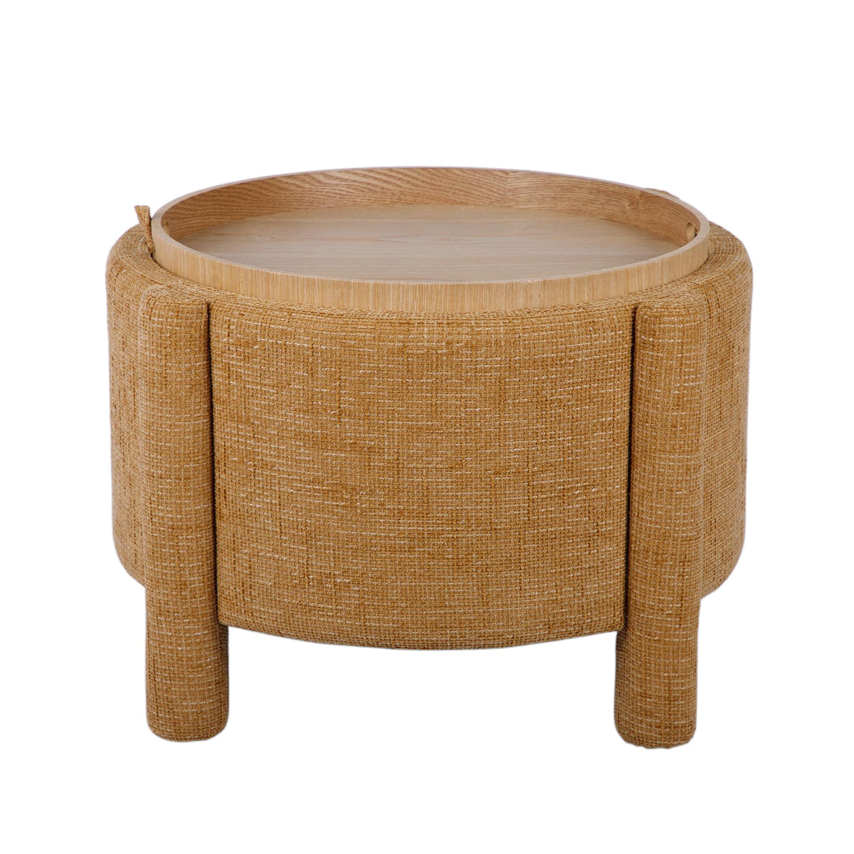 Bellamy Railroad Chenille Storage Stool showing reversible lid transformation