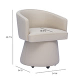 Kristen Rolling Desk Chair overhead ambient view in minimalist room