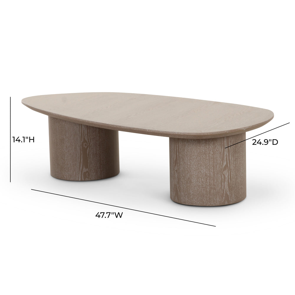 Rhema 48" Washed Ash Oblong Coffee Table dimensions
