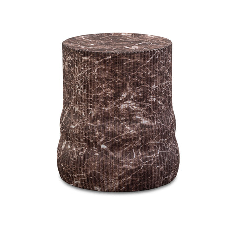 Cilla Red Faux Levanto Marble Indoor/Outdoor Concrete Side Table - View 1