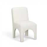 Tomlin Performance Chenille Dining Chair in Cream three-quarter profile