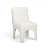Tomlin Performance Chenille Dining Chair in Cream three-quarter profile
