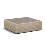 Top cushion view of Black Performance Fabric Cali Outdoor Ottoman