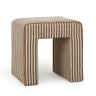Byron Square Cotton Jute Ottoman positioned in coastal modern seating area