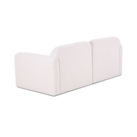 Overhead top-down perspective of the Gorge 81 inch modular loveseat seat cushion layout