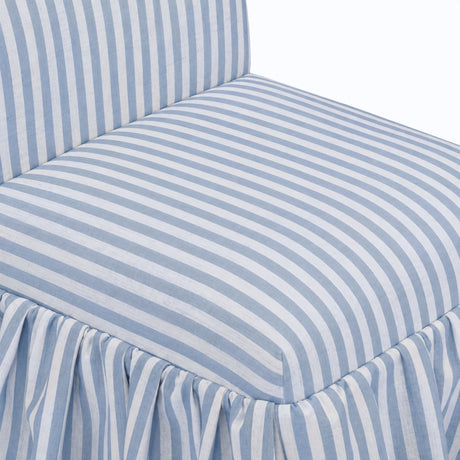 Gertrude Striped Performance Linen Skirted Dining Chair - View 4
