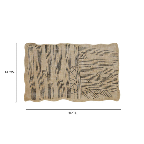 Daphne Natural Hand Tufted Wool Area Rug 5'X8' - View 6