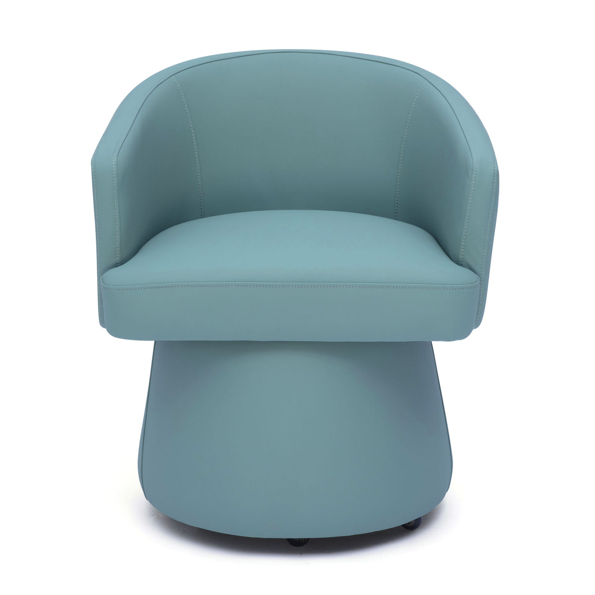 Kristen Rolling Desk Chair in Sea Foam Green three-quarter profile