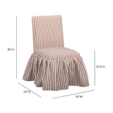 Gertrude Striped Performance Linen Skirted Dining Chair - View 19