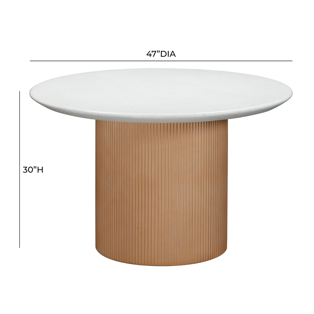 Rose Faux Terrazzo and Terracotta Concrete Indoor / Outdoor 47" Round Dining Table dimensions
