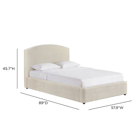 Leah 48-inch specialized bed frame positioned against modern minimalist wall