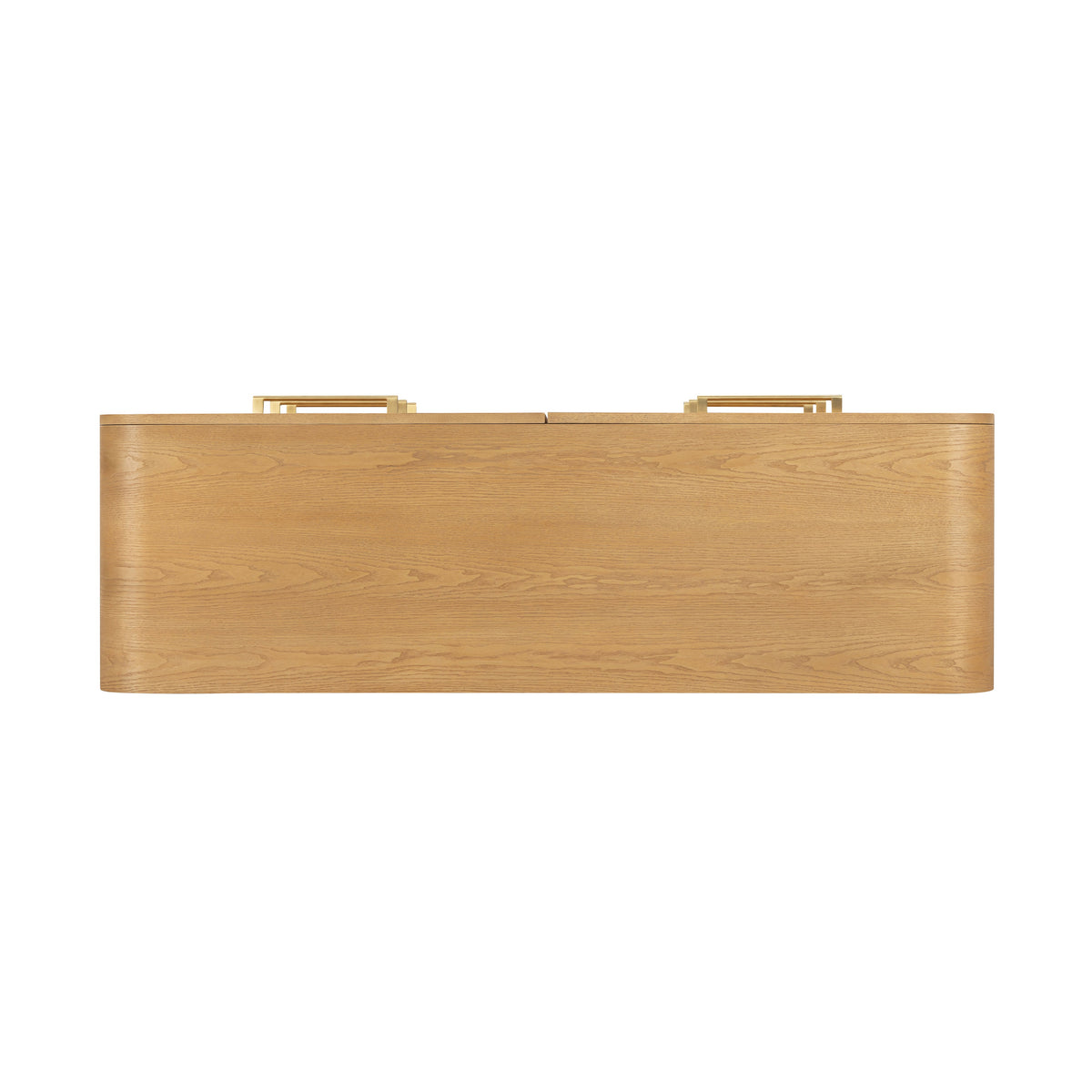 Detail shot of the recessed handle free drawer edge pull system