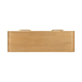 Detail shot of the recessed handle free drawer edge pull system