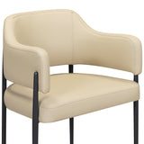 Detailed close-up of contract-grade vegan leather upholstery and durable stitching