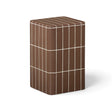Tatiana square concrete side table showing glazed faux ceramic tile texture