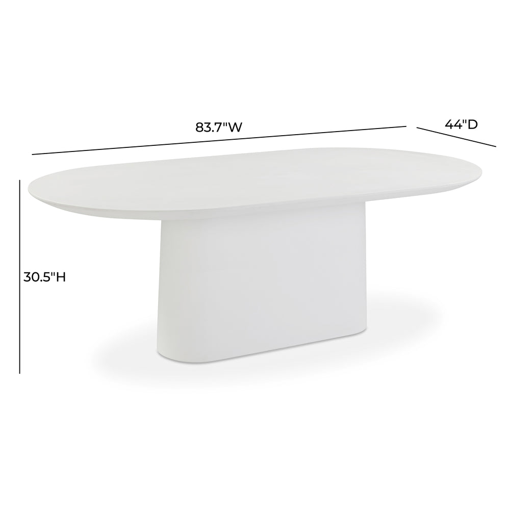 Nara 84" Pure White Indoor/Outdoor Concrete Dining Table dimensions