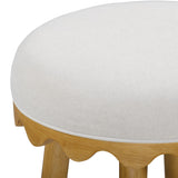 Oodle Performance Vegan Mohair Bar and Counter Stool rear profile detailing texture