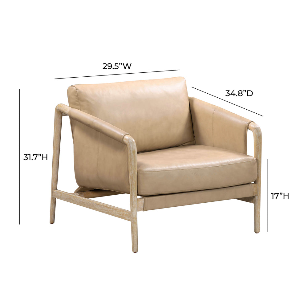Chakka Genuine Leather Accent Chair dimensions