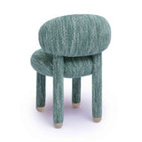 Manu Performance Fabric Side Chair underside structural frame and floor glide pads
