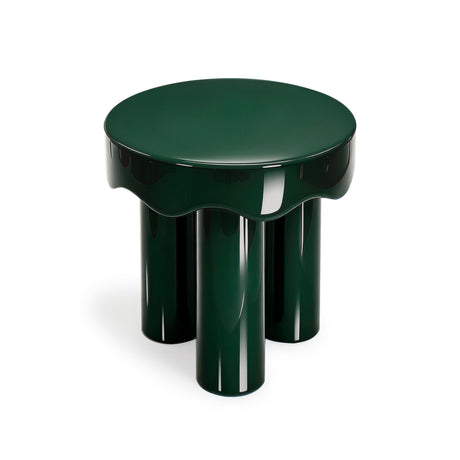 Detail photo of smooth reflective gloss lacquer finish on Casper side table edge