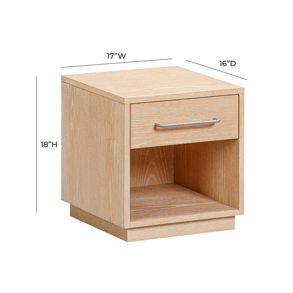 Marlow 17" Wood Nightstand With Drawer dimensions