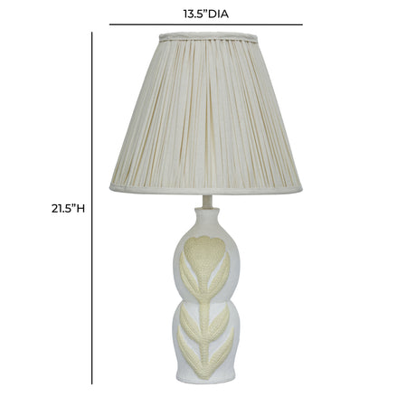 Edith Curved Papier Mache Flower Pleated Table Lamp - View 6