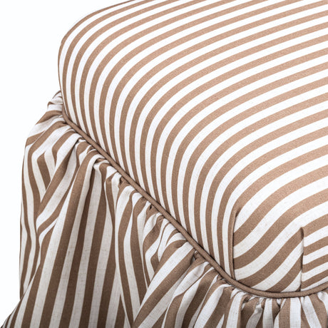 Gertrude Performance Linen Skirted Ottoman - View 5