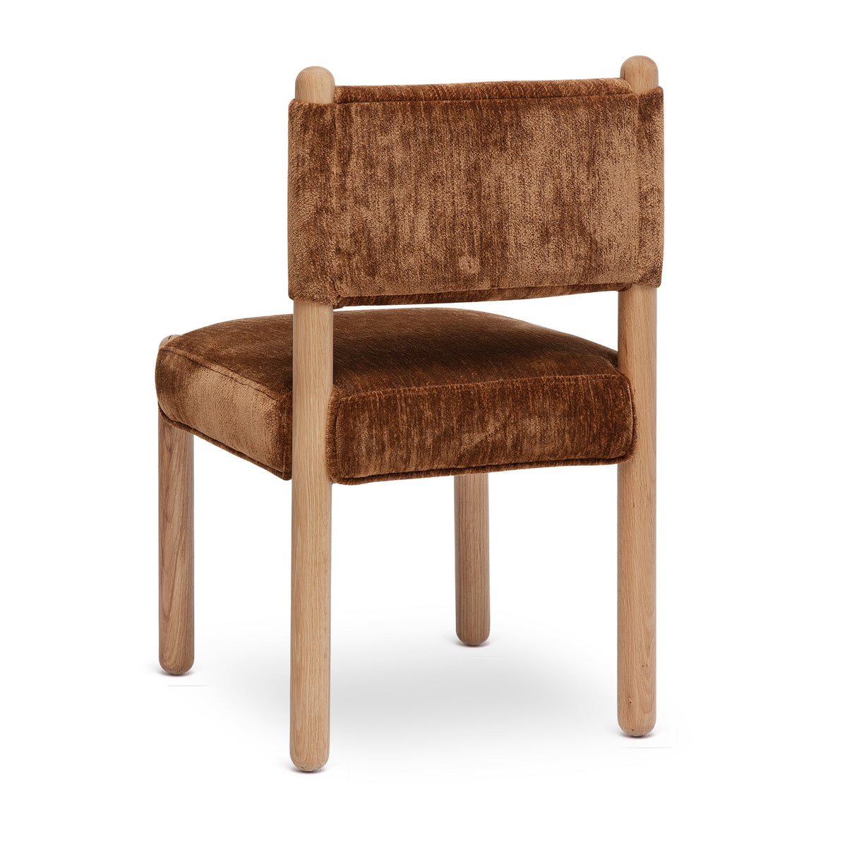 Solid oak wood dining chair frame showing natural wood grain finish