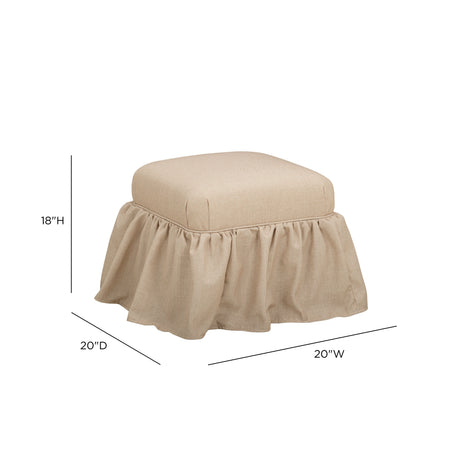 Gertrude Performance Linen Skirted Ottoman - View 20