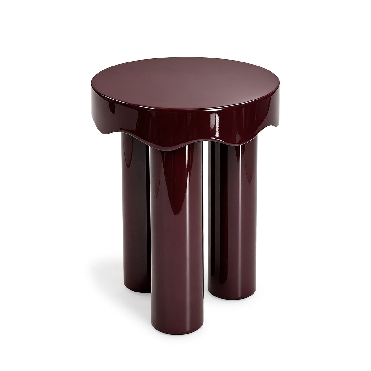 Angular perspective of Casper contemporary glossy lacquered side tables