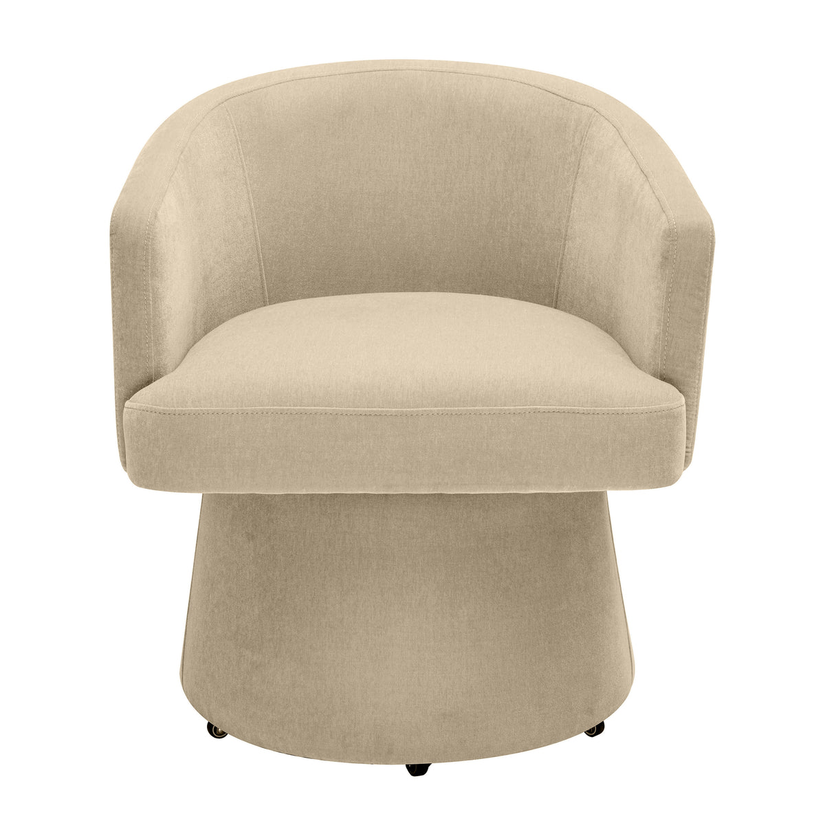 Kristen Rolling Desk Chair in Beige side profile view