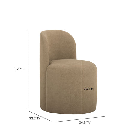 Persa Round Back Performance Chenille Dining Chair - View 14