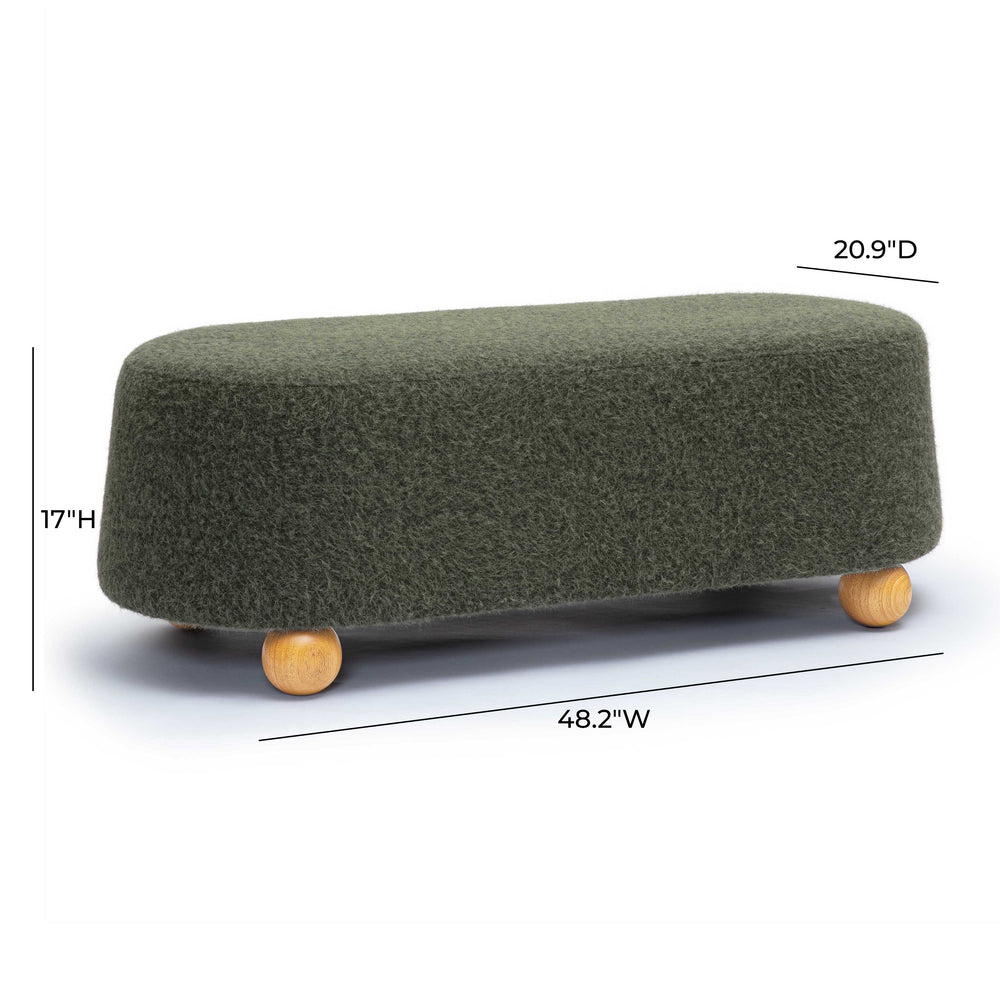 Jaine 48" Loose Mohair Large Ottoman dimensions